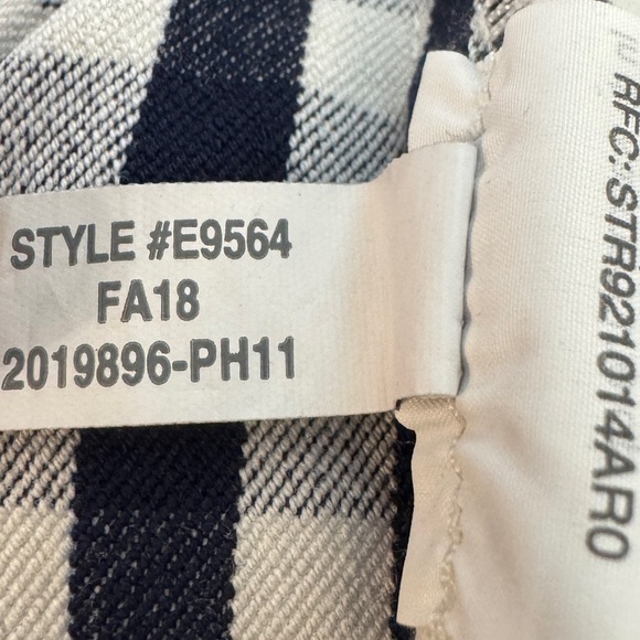 J.Crew Martie Bi-Stretch Gingham Navy Blue White Retro Slim Cropped Pants Size 6 - Picture 15 of 15